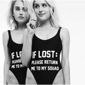 “If Lost: Please Return Me To My Squad” Funny One Piece  Swimsuit Sz M